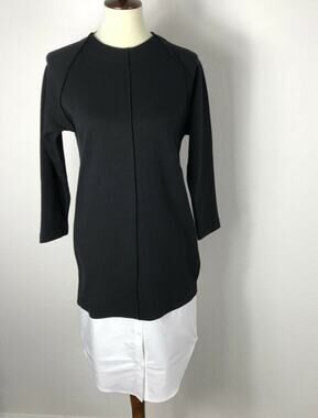 Band of Outsiders Knit Exposed Zip Color Block Dress